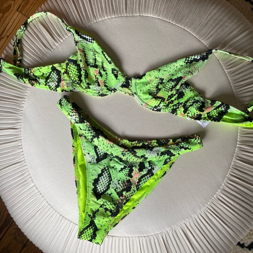 ASOS Neon Green Snakeskin Bikini